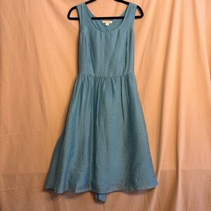 Coldwater Creek Women’s 14 Elegant Light Blue Midi Dress with Bow